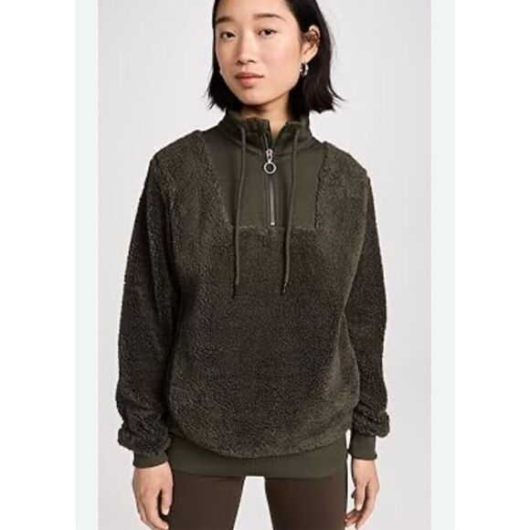 Sweaty Betty Women's Sherpa Half Zip Long Sleeve Sweatshirt Mountain Green Size - Picture 2 of 9